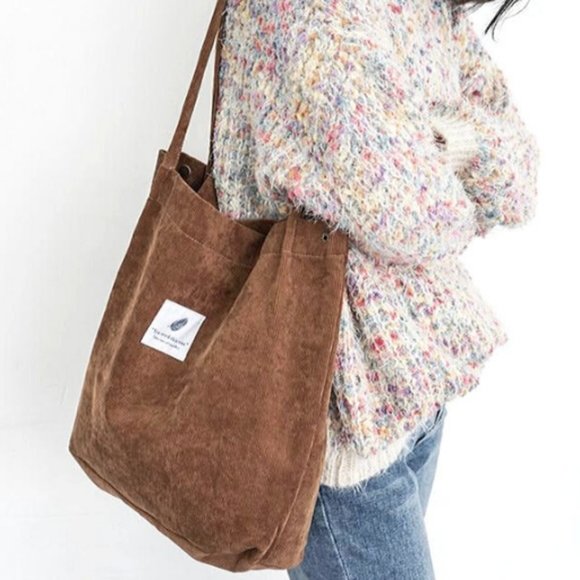 GGMarie Handbags - Corduroy Tan Brown Tote Bag